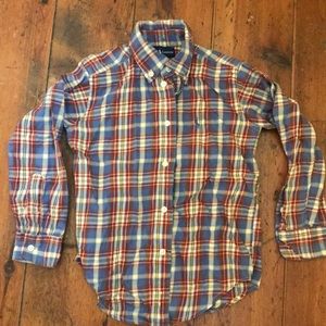 Boys fall plaid button down shirt